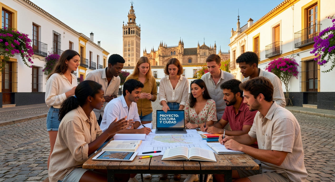 Estudiantes colaborando